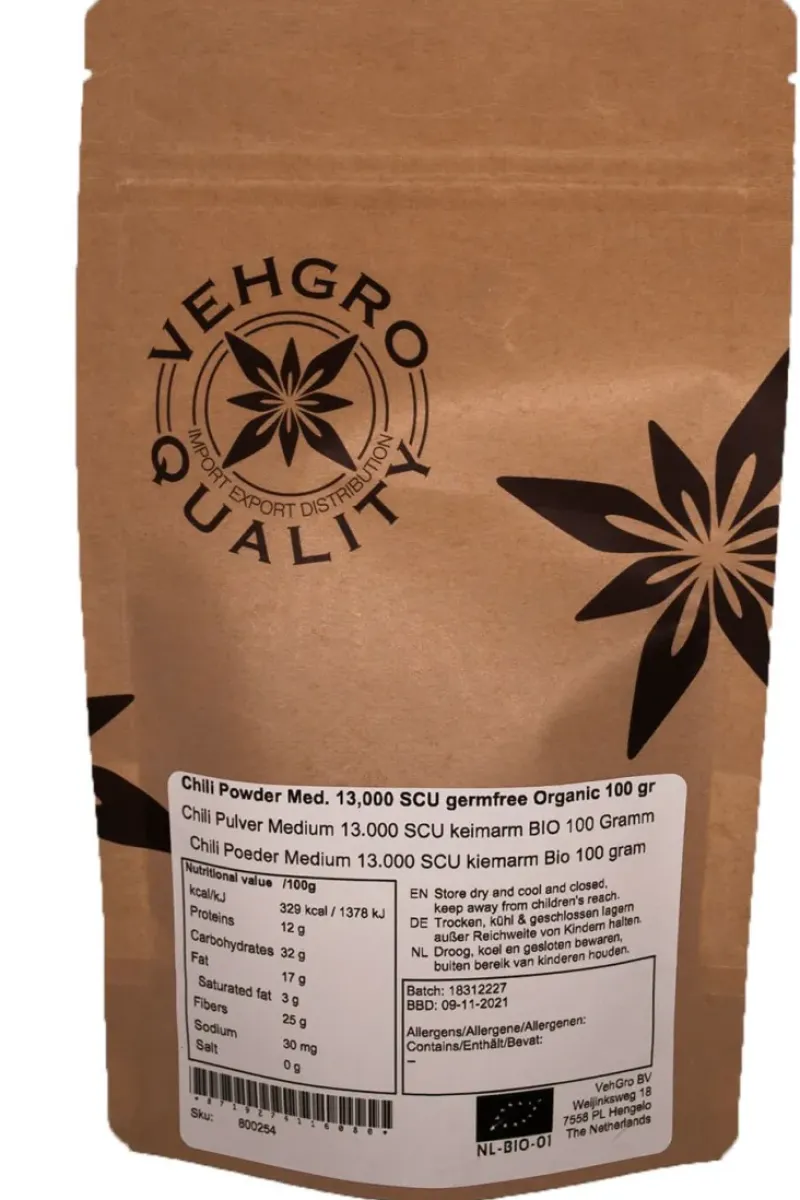 Naturaplaza Chili Poeder Medium 13.000 SHU kiemarm Biologisch Online