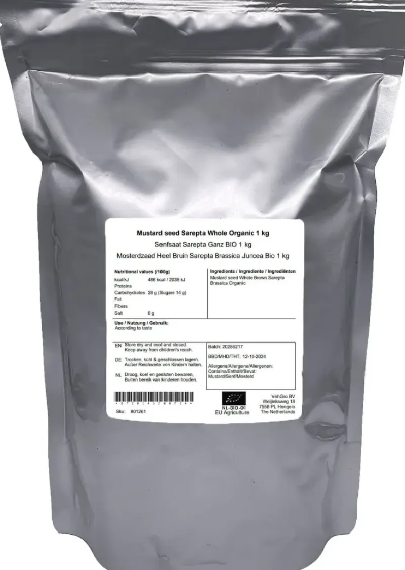 Naturaplaza Mosterdzaad Heel Bruin Sarepta Brassica Juncea Biologisch Discount