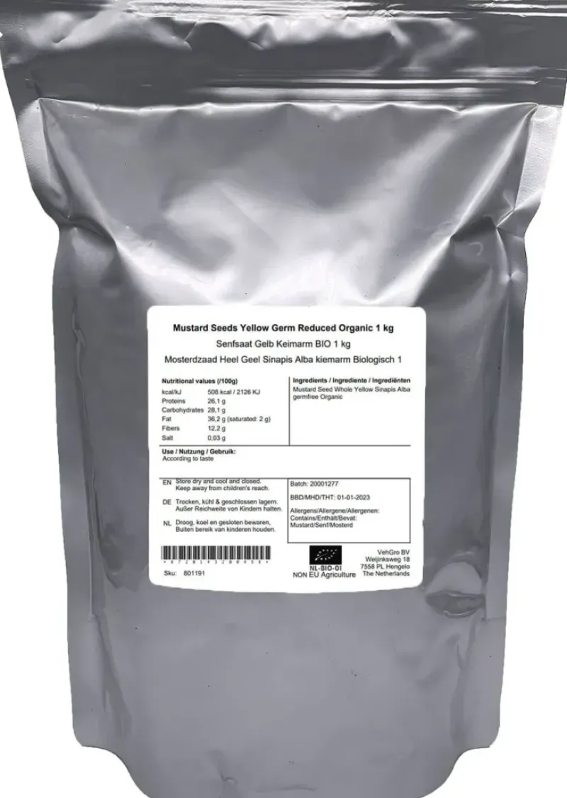 Naturaplaza Mosterdzaad Heel Geel Sinapis Alba kiemarm Biologisch Online