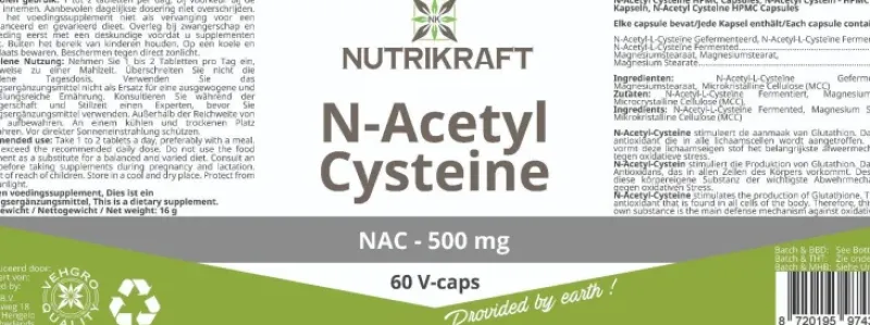 Naturaplaza Nutrikraft - NAC N-Acetyl Cysteïne 500mg Capsules Discount