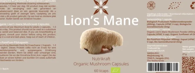Naturaplaza Nutrikraft - Pruikzwam (Lion's Mane) Capsules Biologisch Outlet