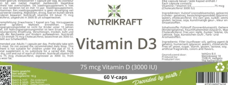 Naturaplaza Nutrikraft - Vitamine D3 (3000 IE) Sale