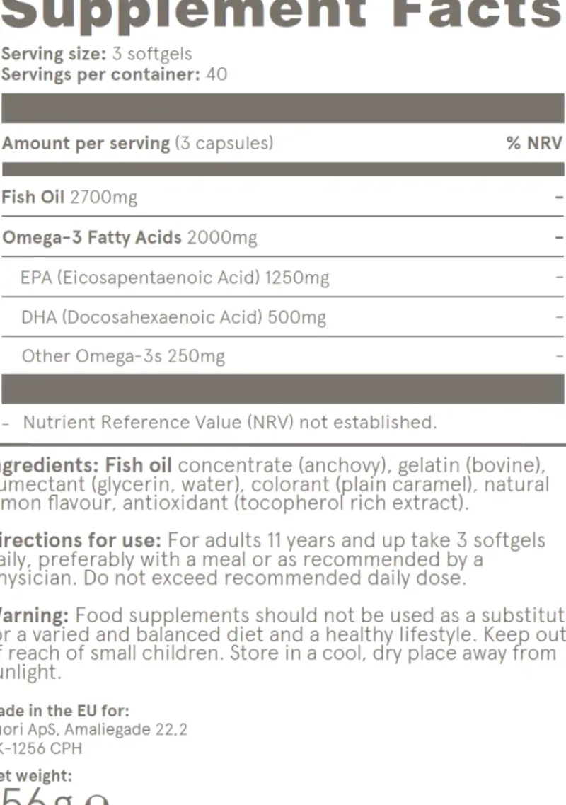 Naturaplaza Puori O3 Omega 3 Supplement 120 Capsules Clearance