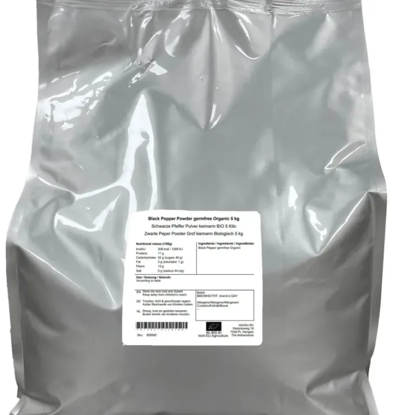 Naturaplaza Zwarte Peper Poeder Grof kiemarm Biologisch Discount